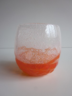 琉球グラス「泡でこたるグラス」オレンジ
