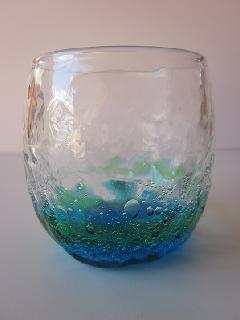 琉球グラス「潮騒でこたるグラス」水/緑