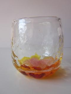 琉球グラス「潮騒でこたるグラス」オレンジ