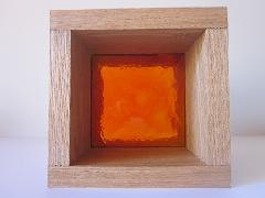 板ガラスブロック　オレンジ　10cm