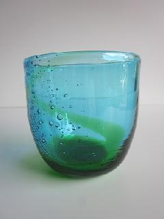 琉球グラス「泡盛ロックグラス」水/緑