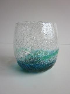 琉球グラス「泡でこたるグラス」水/緑