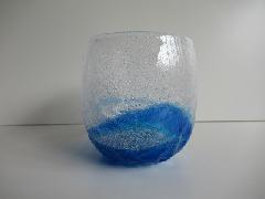 琉球グラス「泡でこたるグラス」青/水
