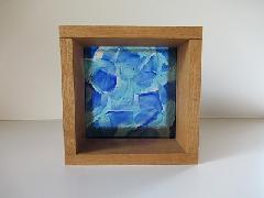 フュージング板ガラスブロック　青＋水色　15ｃｍ