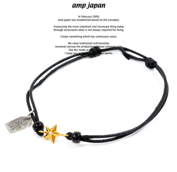 amp japan 10ah-210g/BLACK Gold star Brece & Anklet