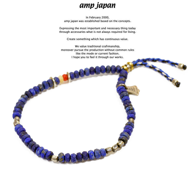 amp japan  12ah-313 matte lapis with yacht rope bracelet