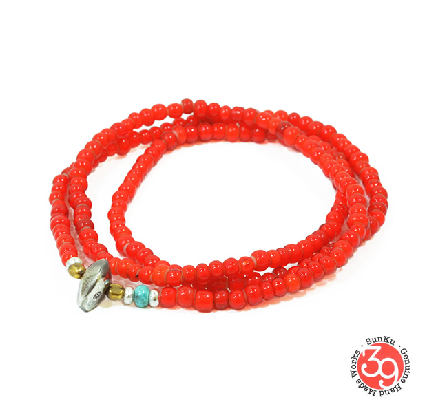 Sunku SK-002 White Heart Beads Necklace & Bracelet