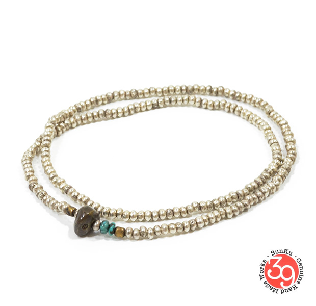 Sunku SK-075 Silver Beads Anklet & Necklace