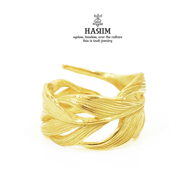 HARIM HRR015G Owl Feather ring K18coating