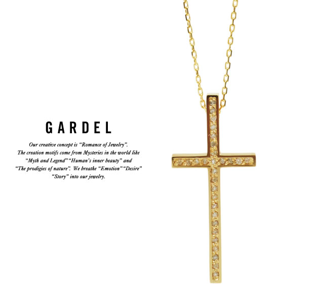 GARDEL gdp085 K18YG TWO,ME CROSS NECKLACE