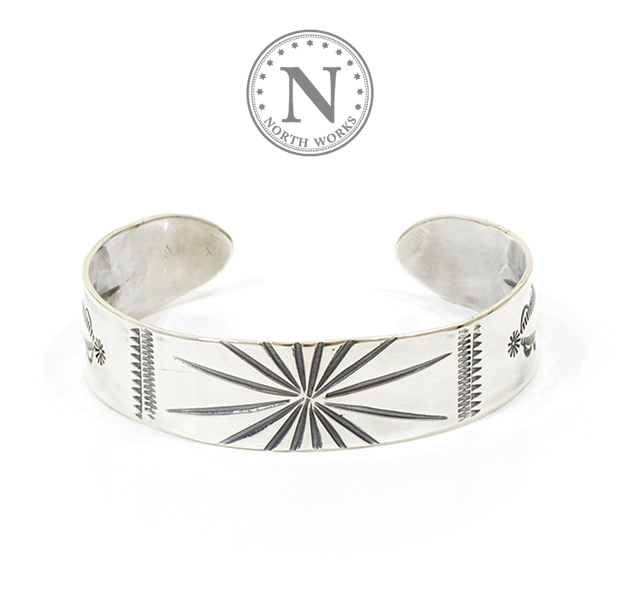 NORTH WORKS W-002 Stamped 900Silver Cuff Bracelet