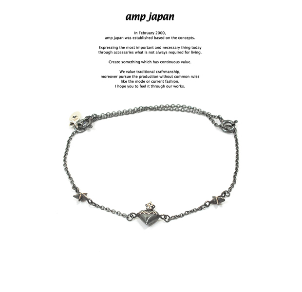 amp japan 16AC-412 Narrow Black Chain Bracelet & Anklet -Coeur Sacr&eacute;-