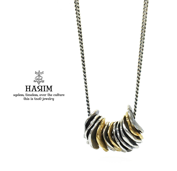 HARIM HRP116SVBR Distorted Disk Chain Necklace COMBI