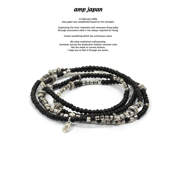 amp japan 16AHK-475BK White Hearts - Jet Black - Brace & Necklace