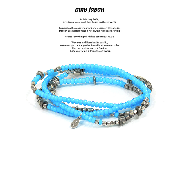 amp japan 16AHK-475BL White Hearts - Sky Blue - Brace & Necklace