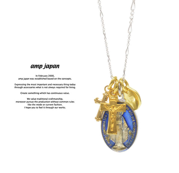 amp japan 16AHK-177 Grand Medaille Miraculeuse Mix Necklace -Blue Epoxy-