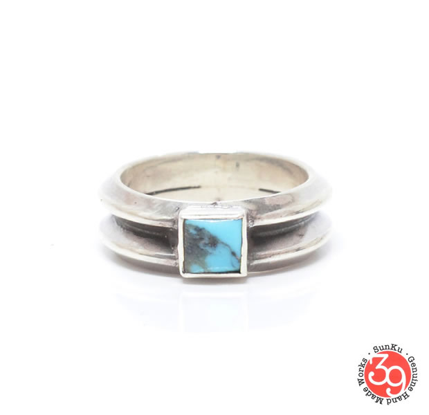Sunku SK-244 W triangle turquoise ring