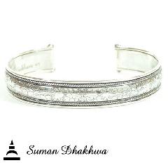 Suman Dhakhwa@SD-B57 " Valhalla Collection " Flower Carving Cuff