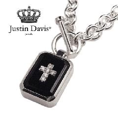 Justin Davis snj115 ONYX SQUARE STONE NECKLACE 50cm