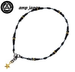 amp japan 10ah-233 black spinel beads anklet