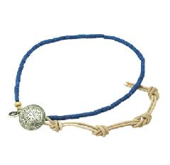 amp japan  12ah-013/Lapis  beads leather bracelet & anklet