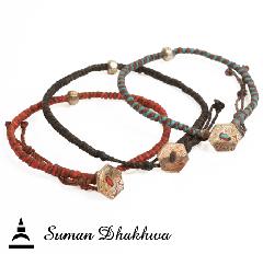 Suman Dhakhwa SD-B54 Octagon Code Bracelet w/Bead Single 