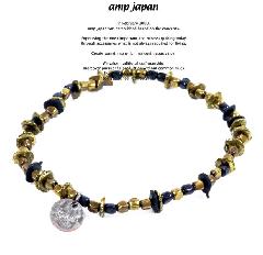 amp japan 13ahk-140 star bracelet gold&black