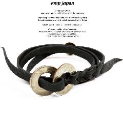 amp japan 13an-131 quarter dollar leather bracelet