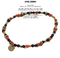 amp japan  13ahk-193 red agate & onyx anklet