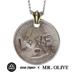 amp japan x Mr.Olive M-3426 Coin Necklace -LOVE-