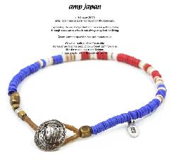 amp japan 14ahk-425BL blue african disk beads bracelet
