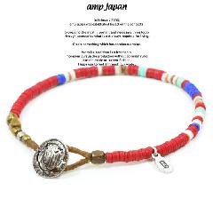 amp japan 14ahk-425RD red african disk beads bracelet