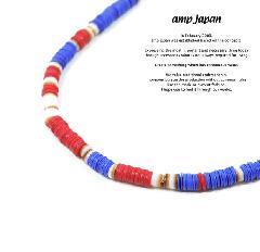 amp japan 14ahk-115BL blue african disk beads 3way choker