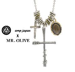 amp japan x Mr.Olive 14moh-102 Cross Necklace Silver
