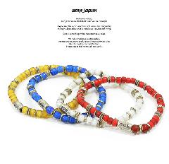 amp japan 14ah-440 white hearts glass beads bracelet