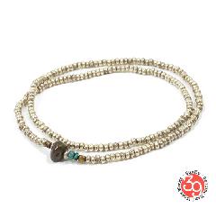 Sunku SK-075 Silver Beads Anklet & Necklace