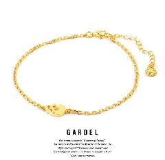 GARDEL gda002D Teardrop skull Anklet Gold