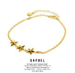 GARDEL gda002TS Trinity Star Anklet Gold