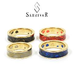 SAHRIVAR@SR66B15S Enameled Floral Ring