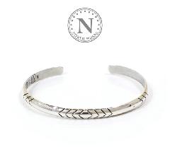 NORTH WORKS W-014 900Silver Round Cuff Bracelet