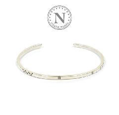 NORTH WORKS W-044 900Silver Square Narrow Cuff Bracelet