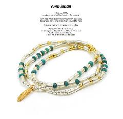 amp japan 15AH-436 Silver Beads & Turquoise With Small Feather