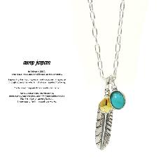 amp japan 16AC-105 Small Feather & Turquoise necklace