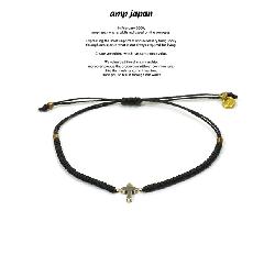 amp japan 16AC-403 Narrow Waxed Cord Bracelet -Petite Croix-