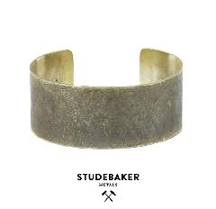 STUDEBAKER METALS BROAD CUF 1 INCH SILVER/WORK PATINA