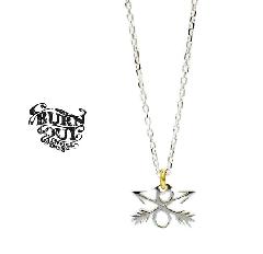 BURNOUT E54S08BF CROSSED ARROWS CHARM NECKLACE SILVER