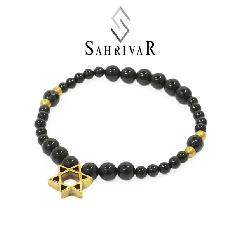 SAHRIVAR　SB63B17S Brass Hexagram  Bracelet/Onyx