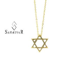 SAHRIVAR@SN117B17S Brass Hexagram Necklace