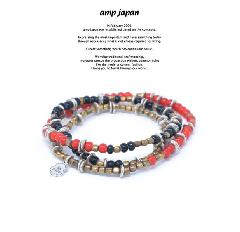amp japan HYHK-413RD Triple Part Long Beads -Red-