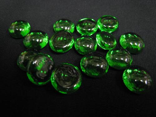 グラス製ドロップ半球型タブレット（グリーン）約１５ｍｍΦ・１００粒